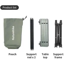 Складаний стіл Naturehike Yamami Y01 CNK2450JJ027, М, алюміній - мініатюра 3