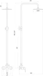 Душова система Topaz Zara TZ 13702-H37, Хром - мініатюра 7