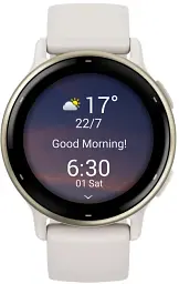 Смарт-годинник Garmin Vivoactive 5 Cream Gold Aluminum Bezel with Ivory Case and Silicone Band (010-02862-11/5B) - мініатюра 4