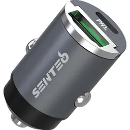 Автомобільний зарядний пристрій Senteo Q-01 Ferro Series PD3.0+QC3.0 20 Вт сірий [175151]
