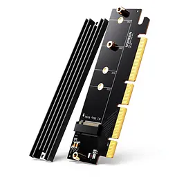 Адаптер SSD UGREEN CM465 M.2 NVMe M-Key у слот PCIe x4/x8/x16 PCIe 4.0 x4 теоретично до 64 Гбіт/с формати 2230/2242/2260/2280 також NVMe B&M та M.2 PCIe AHCI M.2 SATA не підтримується металевий радіатор і термопрокладки в комплекті зворотна сумісність із PCIe 3.0 Windows/Linux індикатор живлення й активності SSD захист від короткого замикання надструму перенапруги та електромагнітних завад чорний із золотистими контактами (30715)