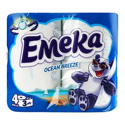 Тришаровий туалетний папір Emeka Ocean Breeze Океанський бриз 4 рулони (75743) - мініатюра 3