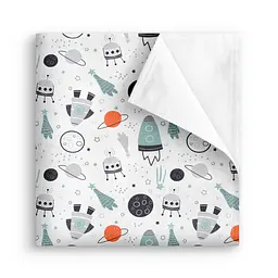 Пелюшка багаторазова Cosas непромокаюча Space Travel 100x140 см, м'ятна - мініатюра 2