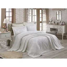 Покривало з наволочками Miray Cream 240 x 260 см Gardines pbe0051049