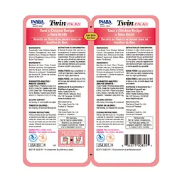Ласощі пауч Inaba Twin Packs для котів з тунцем та куркою в тунцевому бульйоні 2x40 г - мініатюра 2