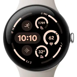 Смарт-годинник Google Pixel Watch 3 45mm Polished Silver/Porcelain Band [115662] - мініатюра 2