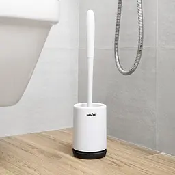 Йоржик для унітазу МВМ My Home підлоговий BP-13, білий з чорним (BP-13 WHITE/BLACK) - мініатюра 5