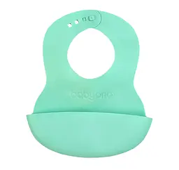 Нагрудник м'який з регульованою застібкою (32 см x 23 см) BabyOno Зелений