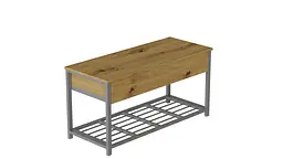 Банкетка з ящиком Ferrum-decor Дрейк 2 550x1200x400 метал Сірий ДСП Дуб Артізан 16 мм (FRD-103085) - мініатюра 3