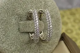 Сережки Xuping Jewelry три доріжки з фіанітів 2.4 см сріблясті - мініатюра 2