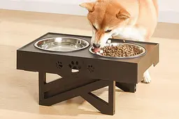 Миска для собак ELS PET 2 х 1,3 л двойная на подставке с регулируемой высотой, Черный - миниатюра 6