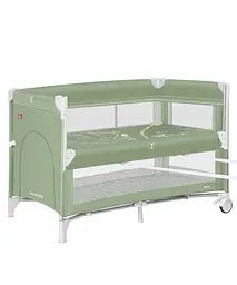Дитячий манеж — ліжко для новонароджених 2 в 1 з подвійним дном Porta CRL-18103 Mint Green 125*65 см CARRELLO зелений - мініатюра 2