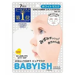 Японська маска KOSE Clear Turn Babyish Освітлююча з гіалуроновою кислотою, 7 шт