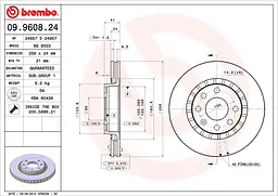 Гальмівний диск Brembo (09.9608.24)