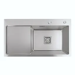 Кухонна мийка Platinum Handmade 780x430x220 R нержавійка (квадратний сифон,3.0/1.0), Нержавіюча сталь
