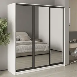 Шафа-купе тридверна MebelStar Стандарт BG 3 Дзеркала 190x45x210 см Аляска білий (MBS-8437)