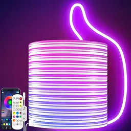 Гнучка неонова LED-стрічка 5 м з керуванням через додаток і пульт