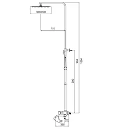 Душова система Koer KB-56007-01 KR3460, Хром - мініатюра 2