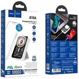 Універсальний акумулятор Hoco Transparent discovery edition magnetic fast charge power bank Q10A 10000mAh 000009159-up - мініатюра 3