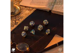 Набір кубиків Call of Cthulhu 7th Edition - Blue-green & Gold Dice Set (7 шт.) (SCTR22) - мініатюра 3