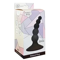 Анальна пробка Lola Games Ribbed Plug 10.5 см (чорний) - мініатюра 5