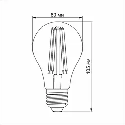 LED-лампа Videx Filament A60F 10W E27 4100K (25791-000) - мініатюра 3