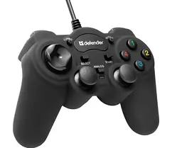 Геймпад провідний Defender Game Racer Turbo GT USB-PS 12 кнопок (Чорний) - мініатюра 2