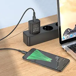 Мережевий зарядний пристрій Borofone BA72A Spring 18W/QC3.0/1USB чорний - мініатюра 2