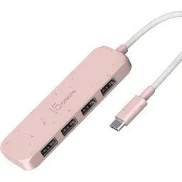USB-Хаб j5create JCH341ER-N USB-C на 4 USB-A, Червоний (JCH341ER-N)