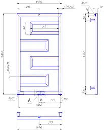 Водяна рушникосушка Mario Inox Талія 970x540/500/50 1.7.044613.P, Хром, нижнее - мініатюра 3