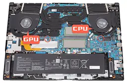 Вентилятор Asus кулер 12V для моделей ноутбука TUF Dash F15 FX517ZW, FX517ZM, FX517ZR (CPU Fan) 13NR0990T01021 Оригінал, 12V, 4pin - мініатюра 4