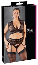 Комплект білизни Cottelli Curves Lace Set, 3XL (чорний) - мініатюра 8