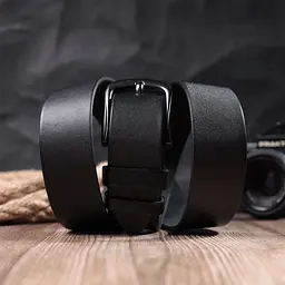 Ремінь чоловічий з натуральної шкіри Vintage 20804 чорний 100 см - мініатюра 10