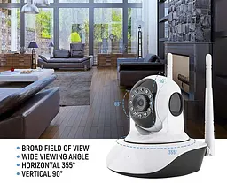 Панорамна камера відеоспостереження V380 Q5 IP Wi-Fi (360 градусів) Біла - мініатюра 4