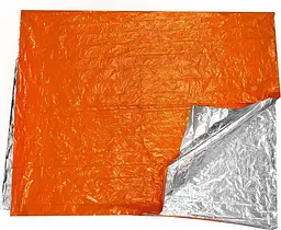 Покривало термозахисне туристичне, багаторазове, ПЕТ-плівка, 130×210 см, вітронепроникне - мініатюра 6