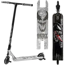 Самокат трюковий Best Scooter з пегами 79х13х57 см Чорно-сірий 000254861