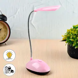 Настільна лампа світлодіодна рожева LED DESK Light X-7188 лід світильник на стіл на батарейках 3хААА - мініатюра 2