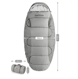 Спальник Naturehike PS200 (NH20MSD03) +9°С - правий - сірий - мініатюра 3
