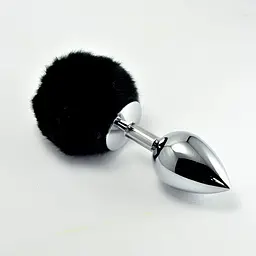 Анальна пробка Pompon Metal Plug Small 13 см (чорний) - мініатюра 2