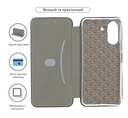 Чехол-книжка для Xiaomi Redmi 13C 4G Poco C65, G-Case, черный, кожаный чехол-книжка из экокожи (PU) и TPU, с магнитом, с подставкой и вместительным кардхолдером, противоударный, защита всего корпуса, ArmorStandart (ARM72501) - мініатюра 3