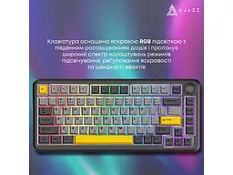 Клавіатура Ajazz AK820 Max Plus Black Grey Yellow (AK820MAX-DD-BGY) - мініатюра 6
