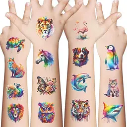 Набір тимчасових тату "Тварини - акварель" Fresh Tattoo animals-watercolor-mini-set-1-10, 10 штук, розмір 12 х 7 см - мініатюра 3