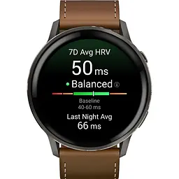 Смарт-годинник Garmin Venu 4 45mm Slate with Brown Leather Band (010-03014-03) [153838] - мініатюра 2
