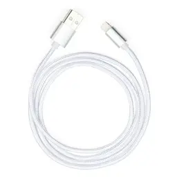 Дата кабель USB 2.0 AM to Lightning 1m nylon silver Vinga (VCPDCLNB1S) - мініатюра 5