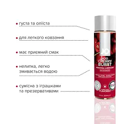 Змазка на водній основі JO H2O — Cherry Burst (120 мл) без цукру, рослинний гліцерин - мініатюра 3
