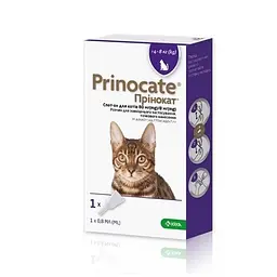 Краплі від бліх і паразитів KRKA Prinocate для котів вагою 4-8 кг 0.8 мл