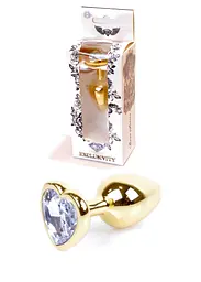 Анальна пробка Jawellery Gold Heart PLUG-Clear Boss Series 64-00039 98261 - мініатюра 1