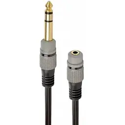 Кабель-перехідник звуковий Cablexpert 6.35 мм M - 3.5 мм F 20 см чорний (A-63M35F-0.2M)