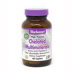 Вітаміни та мінерали Bluebonnet Nutrition Albion Chelated Multiminerals Iron free, 60 каплет
