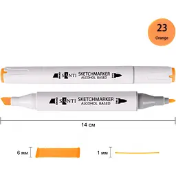 Набір спиртових маркерів Santi Professional SA-23 помаранчевий 6 шт. (390851) - мініатюра 2